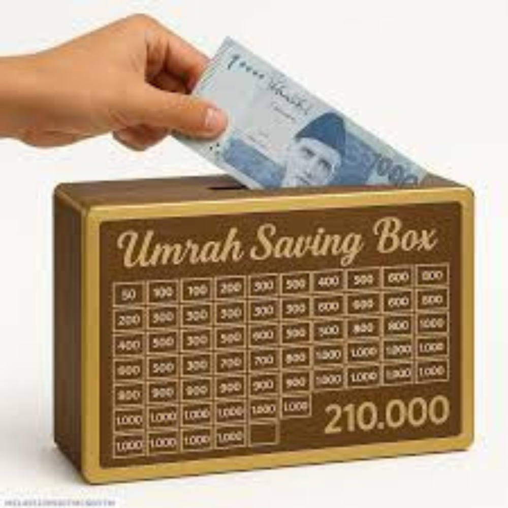 Premium Wooden Umrah Saving Box – Dark Brown