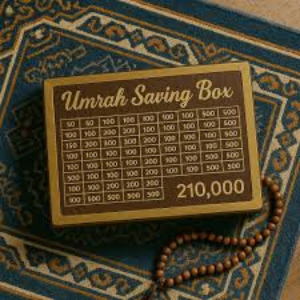 Premium Wooden Umrah Saving Box – Dark Brown