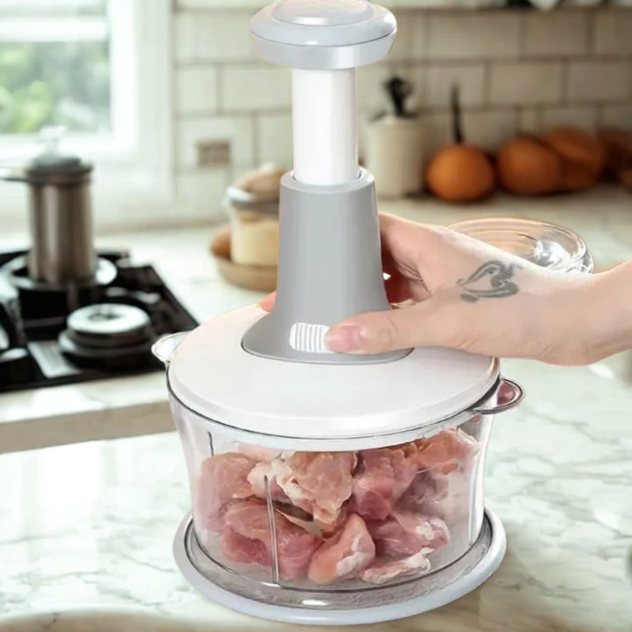 Multi-Function Hand Chopper – Sharp Blades for Smooth Cutting 🔪